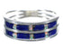Southwest Lapis And Opal Inlay Genuine Sterling Silver Ring Size 5-3/4 WX60896